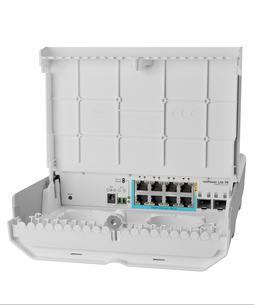 CSS610-1Gi-7R-2S+OUT-MikroTik netPower Lite 7R - CSS610-1Gi-7R-2S+OUT 8 Port Dış Mekan Ters PoE Switch CSS610-1Gi-7R-2S+OUT-MikroTik netPower Lite 7R - CSS610-1Gi-7R-2S+OUT 8 Port Dış Mekan Ters PoE Switch
