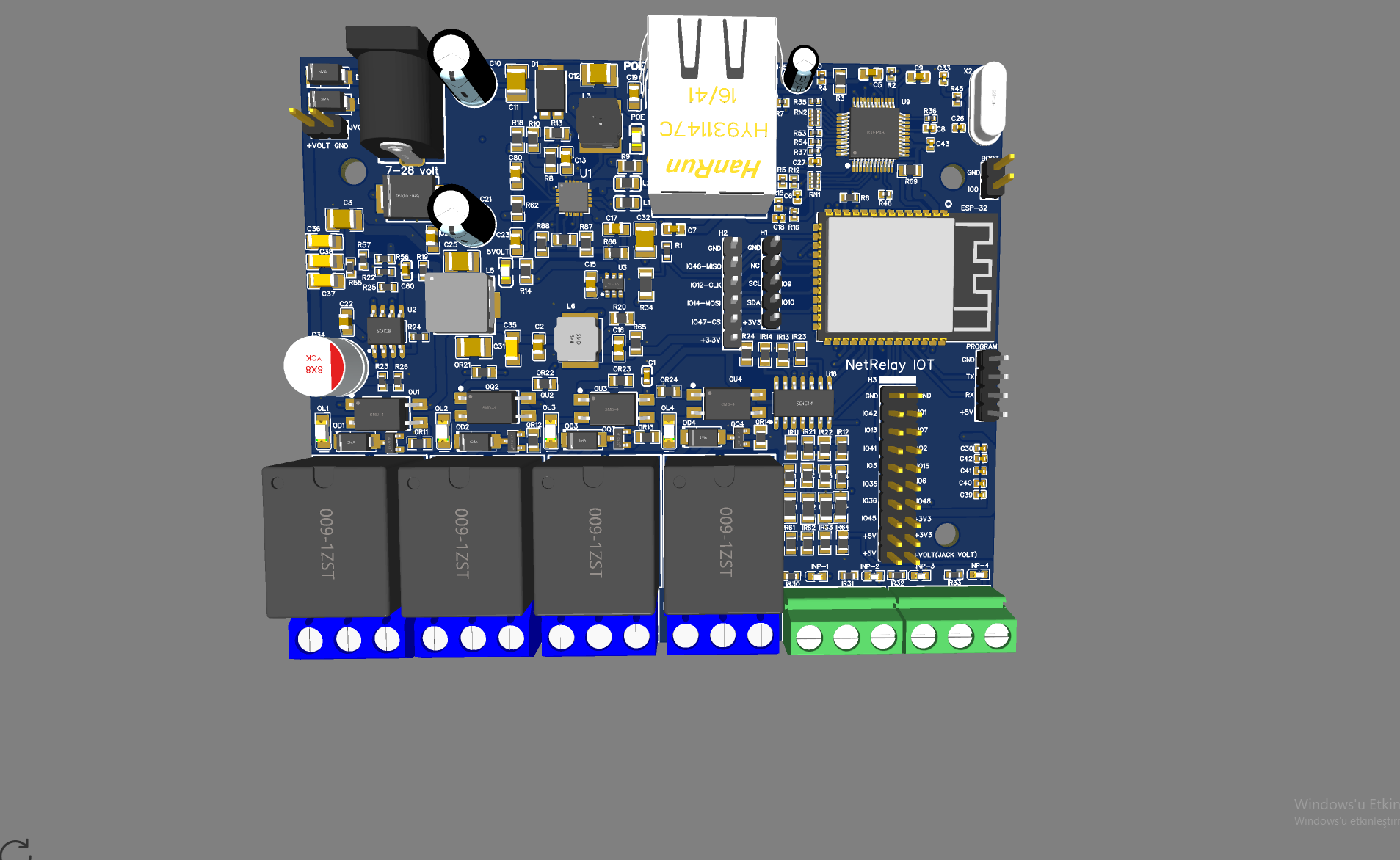 NetRelay NR001 NetRelay IoT Development Board 4 Röle (PoE-Ethernet-WiFi Lan Relay) Geliştirme Kartı ürün görseli 4 - wifidepo