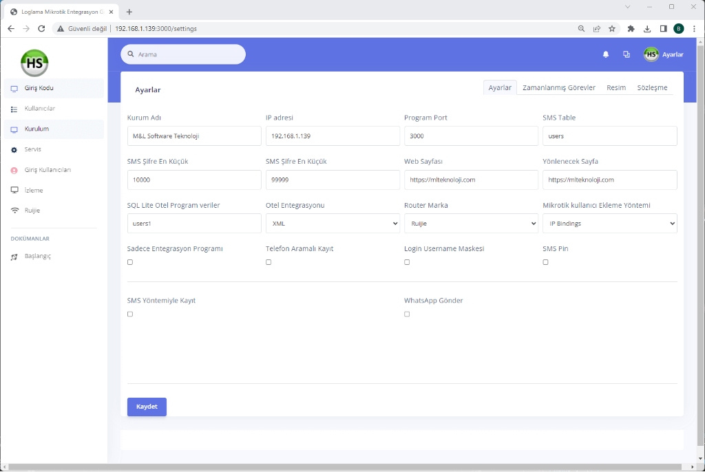WifiDepo OTOMASYON-10 Otel Hotspot Yönetim 5651 Loglama Entegrasyon Yazılımı ürün görseli 5 - wifidepo
